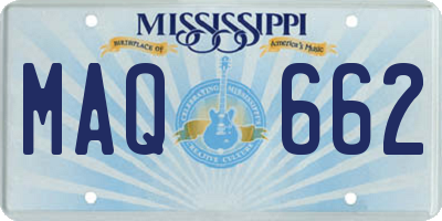 MS license plate MAQ662