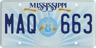 MS license plate MAQ663