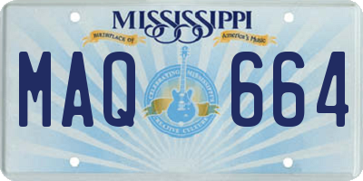 MS license plate MAQ664