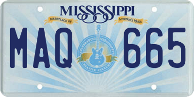 MS license plate MAQ665