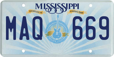 MS license plate MAQ669