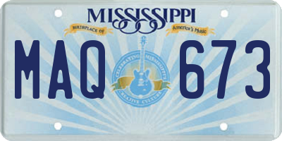 MS license plate MAQ673