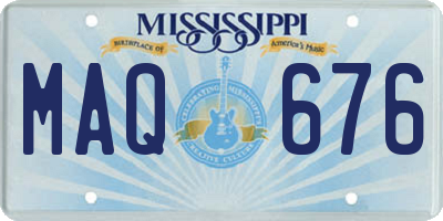 MS license plate MAQ676