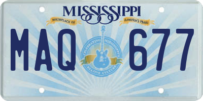MS license plate MAQ677