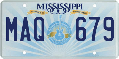MS license plate MAQ679