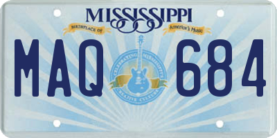 MS license plate MAQ684