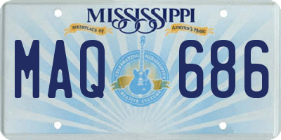 MS license plate MAQ686