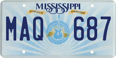 MS license plate MAQ687