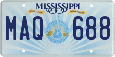 MS license plate MAQ688