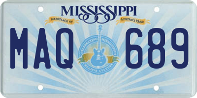 MS license plate MAQ689