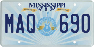 MS license plate MAQ690