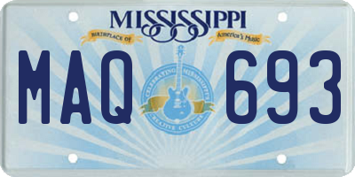 MS license plate MAQ693
