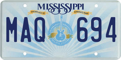 MS license plate MAQ694