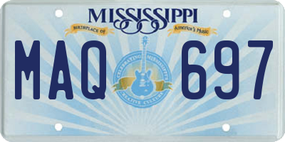 MS license plate MAQ697