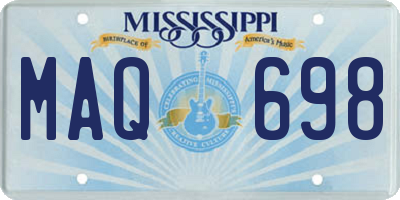 MS license plate MAQ698
