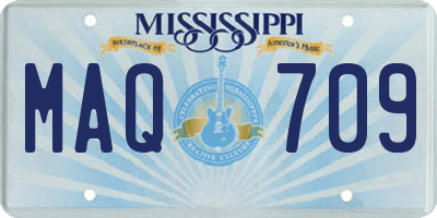 MS license plate MAQ709