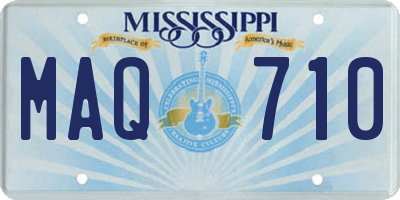 MS license plate MAQ710