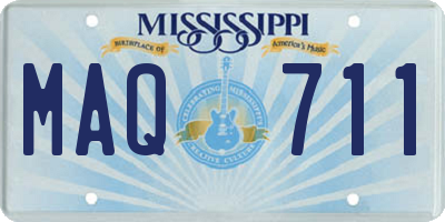 MS license plate MAQ711