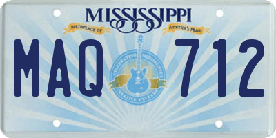 MS license plate MAQ712