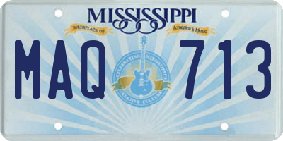 MS license plate MAQ713