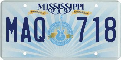 MS license plate MAQ718