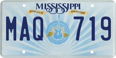 MS license plate MAQ719