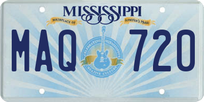 MS license plate MAQ720