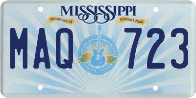 MS license plate MAQ723