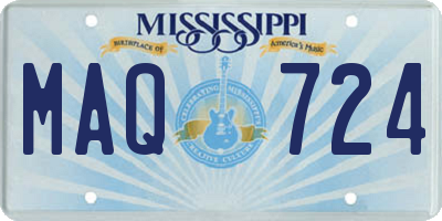 MS license plate MAQ724