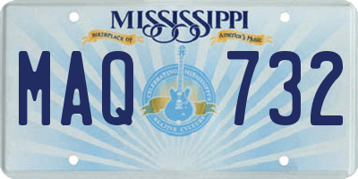 MS license plate MAQ732