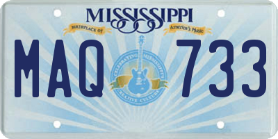 MS license plate MAQ733