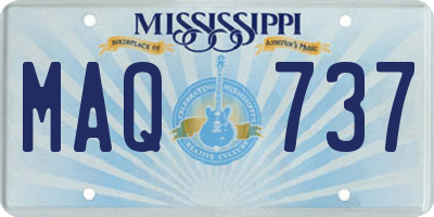 MS license plate MAQ737