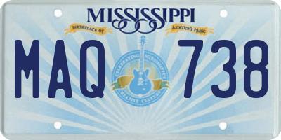MS license plate MAQ738