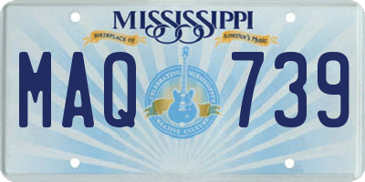 MS license plate MAQ739