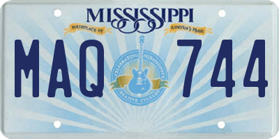 MS license plate MAQ744