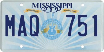 MS license plate MAQ751