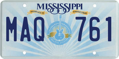 MS license plate MAQ761