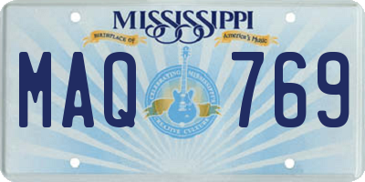 MS license plate MAQ769