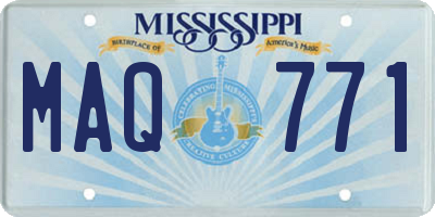 MS license plate MAQ771
