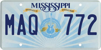 MS license plate MAQ772