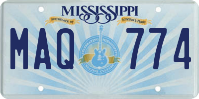MS license plate MAQ774