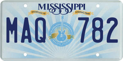 MS license plate MAQ782