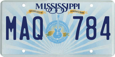 MS license plate MAQ784