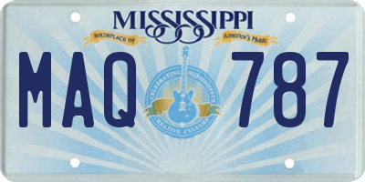 MS license plate MAQ787