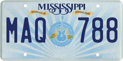 MS license plate MAQ788