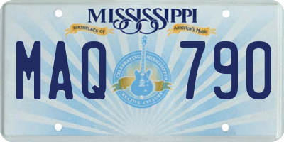 MS license plate MAQ790