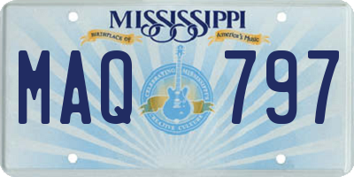 MS license plate MAQ797