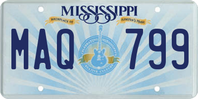 MS license plate MAQ799