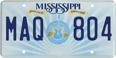 MS license plate MAQ804