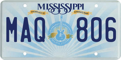 MS license plate MAQ806